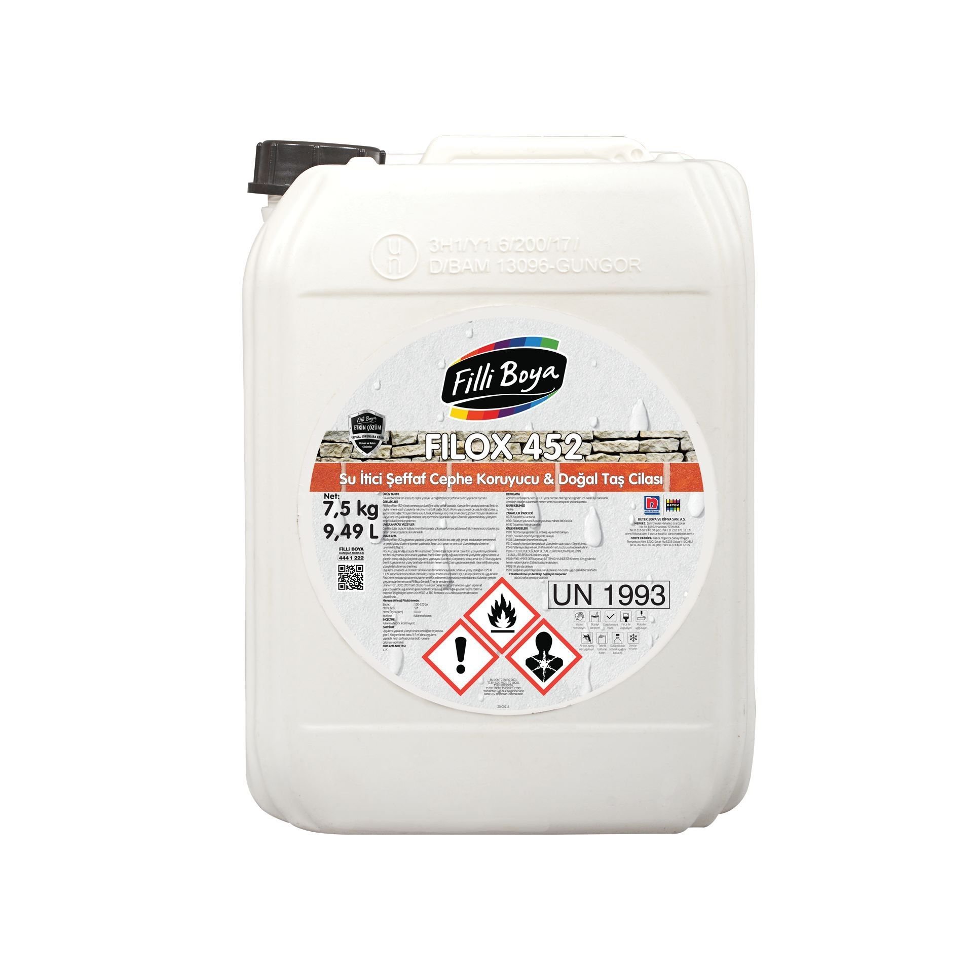 Filli Boya Filox 452 Su İtici Şeffaf Cephe Koruyucu Taş Cilası 4 Lt