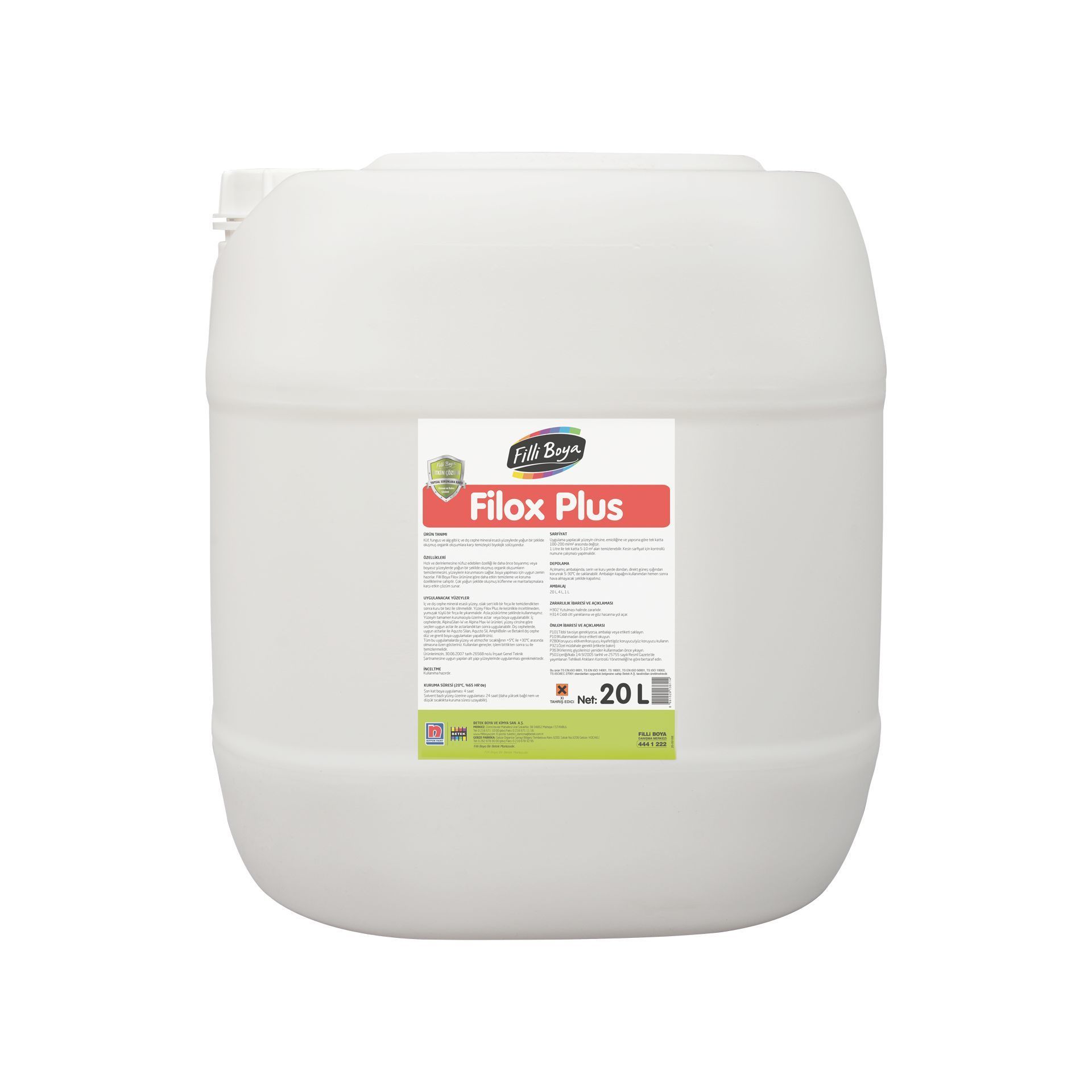 Filli Boya Filox Plus Küf Mantar Yosun  Temizleyici Solüsyon 20 Lt
