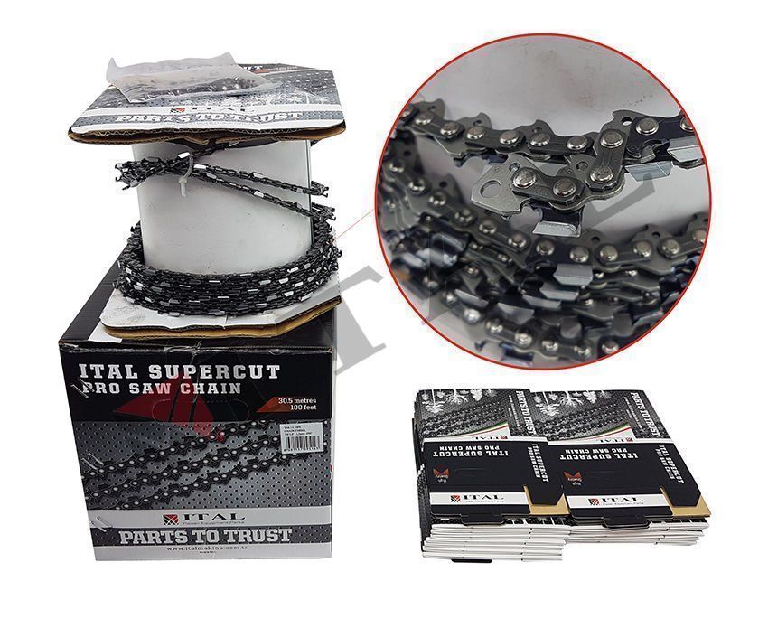 İtal Motorlu Testere Top Zinciri 3/8 1.3mm Ayak Yuvarlak 100 Feet