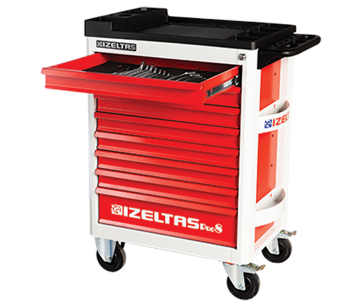 İzeltaş  Pro Serisi Takım Dolabı 5 Çekmeceli Gri Gövde - Kırmızı Çekmece (8241321005)