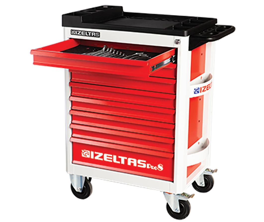 İzeltaş  Pro Serisi Takım Dolab  6 Çekmeceli Gri Gövde - Kırmızı Çekmece (8241321006)