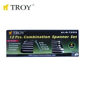 TROY 21512 Kombine Anahtar Takımı (12 Parça, 6-22mm)