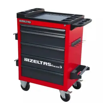 İzeltaş  Garaj Serisi Takım Dolabı 5 Çekmeceli Kırmızı Gövde - Gri Çekmece (8242321005)