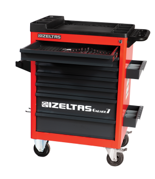 İzeltaş  Garaj Serisi Takım Dolabı 7 Çekmeceli Kırmızı ( Dolu -139 ) (8242001142)