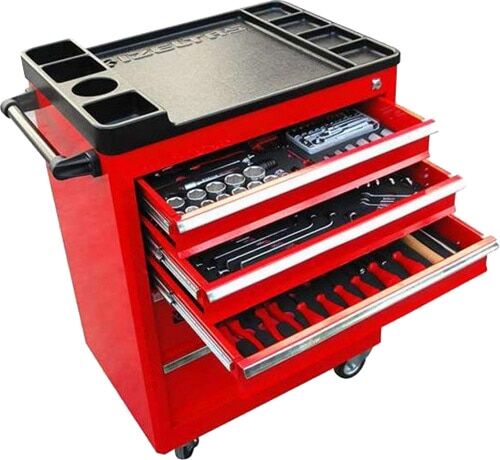 İzeltaş  Partner Serisi Takım Dolabı 5 Çekmeceli Kırmızı ( Dolu-118) (8235006121)