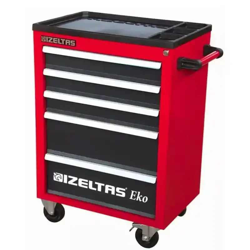 İzeltaş  Eko Serisi Takım Dolabı 3 Çekmeceli Kırmızı Gövde - Gri Çekmece (8243321003)