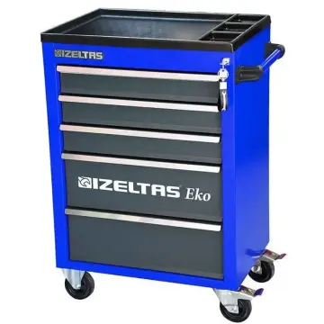 İzeltaş  Eko Serisi Takım Dolabı 5 Çekmeceli Mavi Gövde - Gri Çekmece (8243322005)