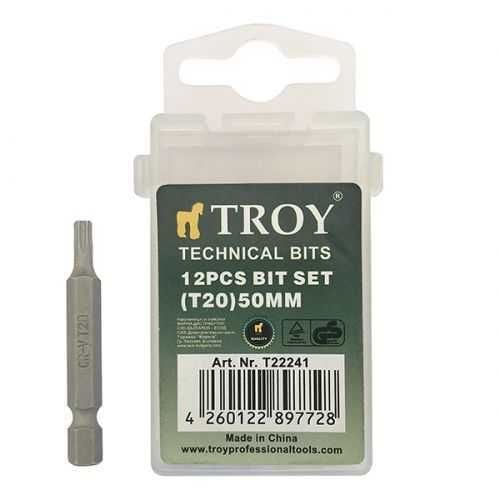 TROY 22241 Torx Bits Uç Seti (T20x50mm, 12 Adet)