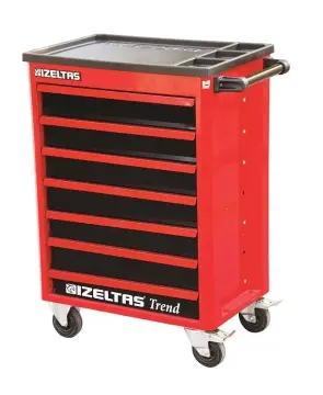 İzeltaş  Trend Serisi Takım Dolabı 7 Çekmeceli Kırmızı Gövde - Siyah Çekmece  (8244321007)