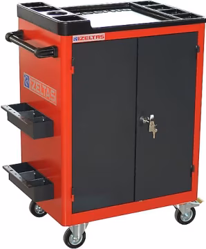 İzeltaş  Takım Dolabı Ahşap Üst Tablalı Kırmızı Antrasit Workbanch (8247321007)