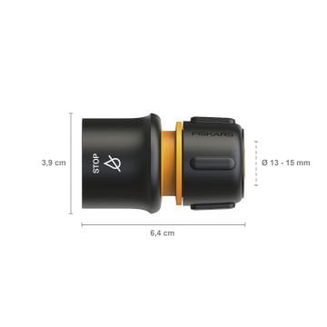 Fiskars 1027083 Sol Hortum Bağlantı Aparatı Stoplu 13-15mm (1/2-5/8”)