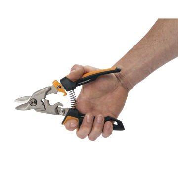 Fiskars 1027212 PowerGear Metal Levha Sac Kesme Makası Kısa Kesim (Bulldog)