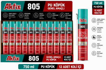 Akfix 805 Poliüretan PU Köpük Pipetli 750 Ml (1 Koli - 12 Adet)