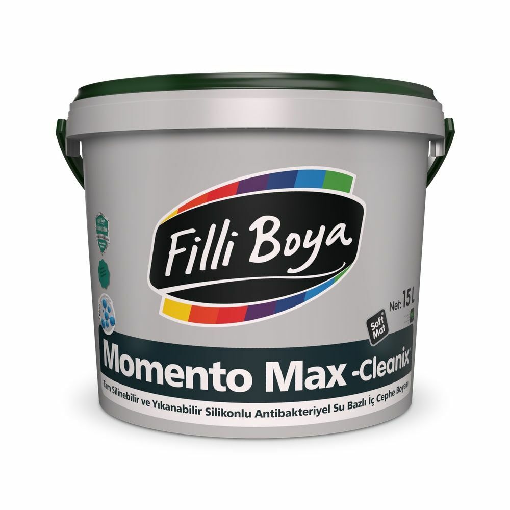Filli Boya Momento Max-Cleanix Antibakteriyel Silikonlu Soft Mat İç Cephe Boyası 7,5 Lt