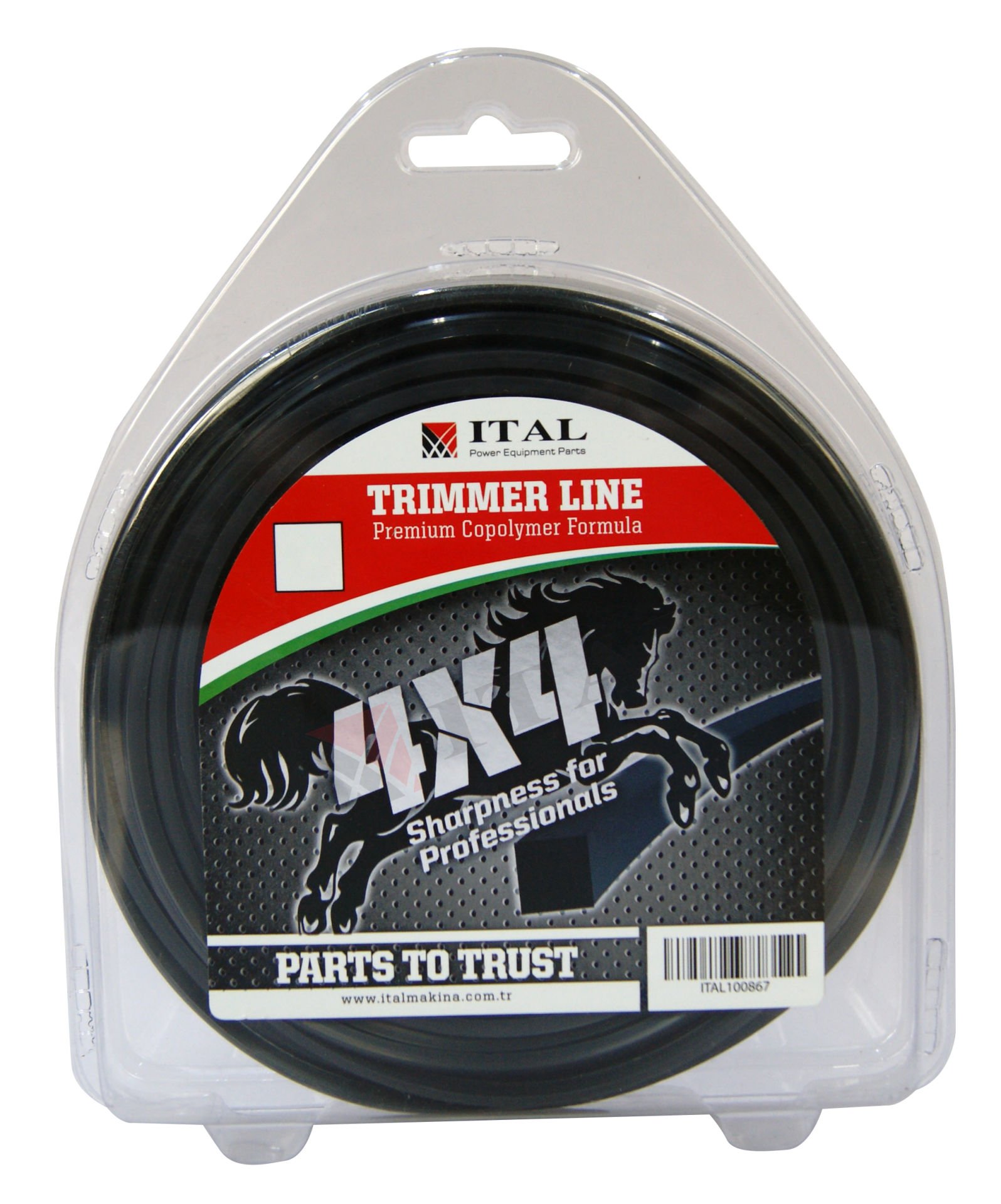 İtal Tırpan Misinası 4X4 3.0mm 49 Mt Dört Köşe Siyah