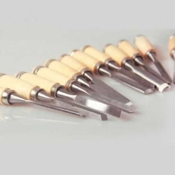 TROY 25004 Ahşap Oyma Bıçak Seti, 12 Parça