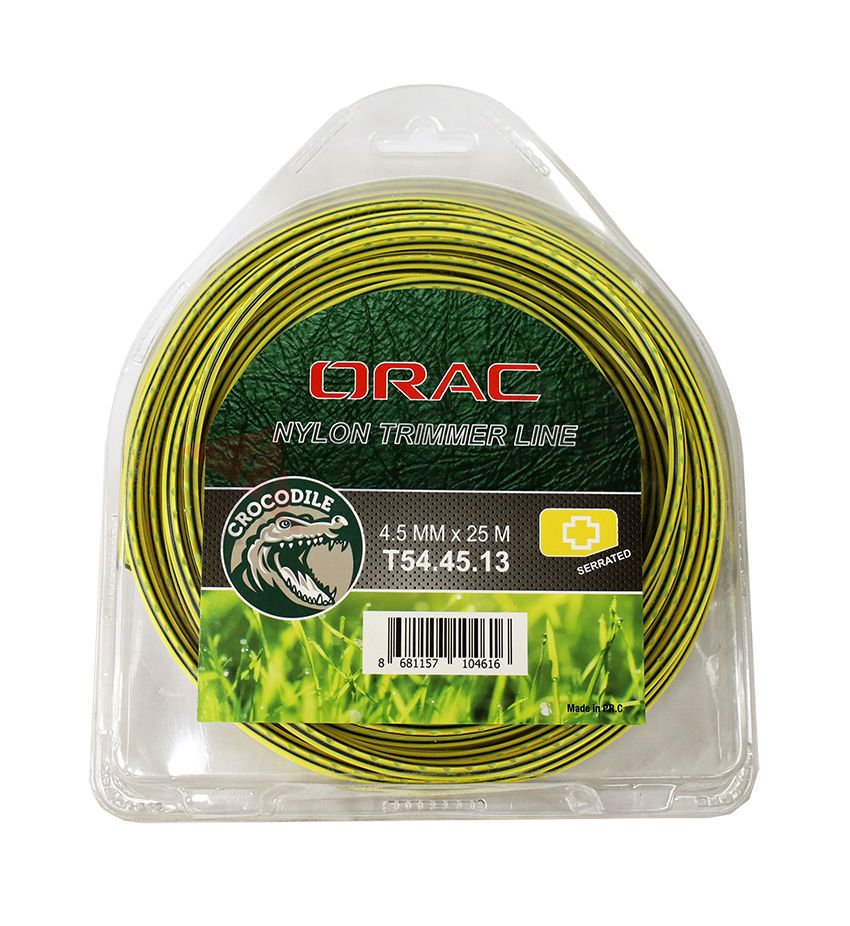 Orac Tırpan Misinası Crocodile 4.5mm 25 Mt Tırtıklı Sarı