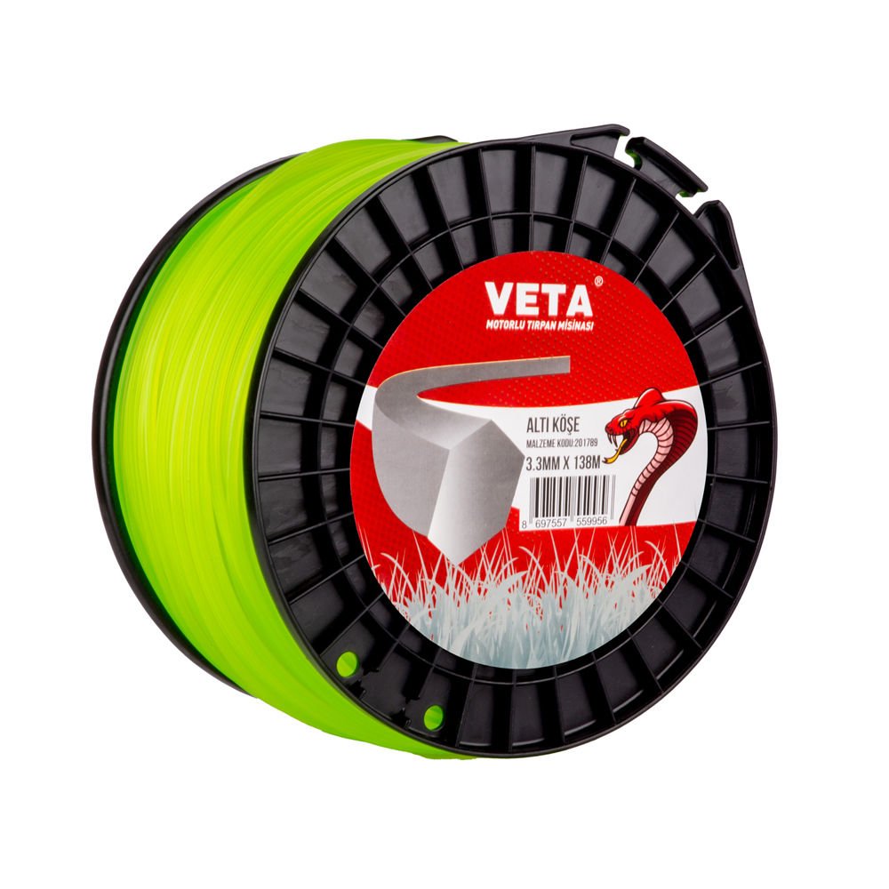 Veta 201789 Tırpan Misina Pro 3.3Mm 138M Sarı 6 Köşe