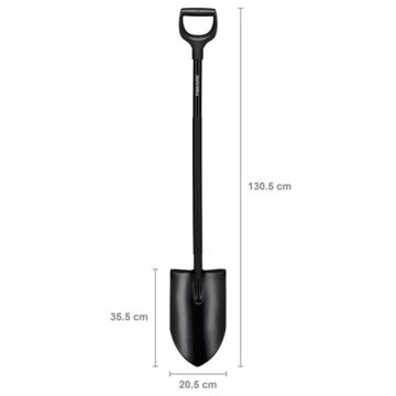 Fiskars 1066707 Ergonomik Pro Siyah Sivri Uçlu Ağır İş Küreği XL