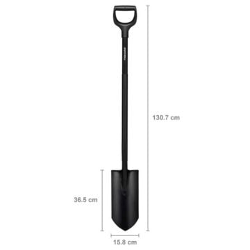 Fiskars 1066709 Ergonomik Pro Siyah Sivri Uçlu Ağır İş Küreği