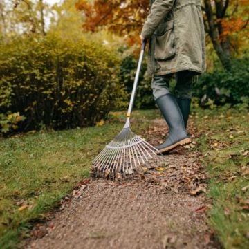 Fiskars 1076977 Ergonomik Beyaz Yaprak Tırmığı - Metal