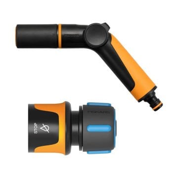 Fiskars 1065493 Ayarlanabilir Sulama Tabancası + 13mm Stoplu Hortum Bağlantısı