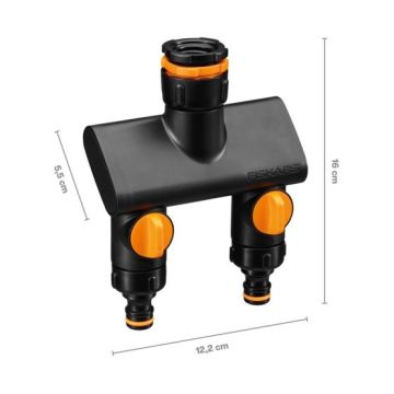 Fiskars 1070577 2 Çıkışlı Musluk Bağlantısı (21mm/26,5mm/33,3mm)