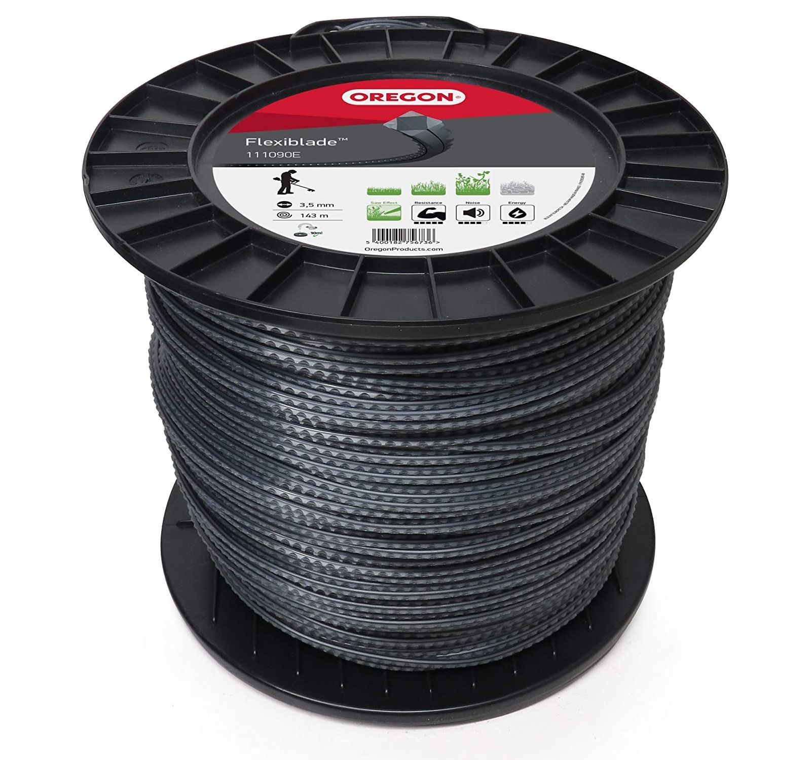 Oregon 111090E Flexiblade Tırpan Misina 3.5Mm 143M Siyah Tırtıklı