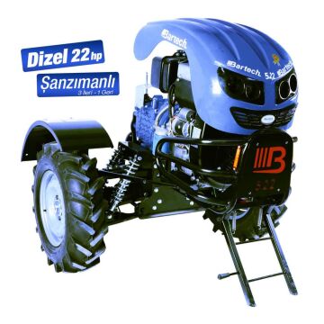 Bartech 522 Dizel Çapa Makinası Amortisörlü 22 Hp