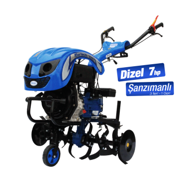Bartech 300D 7 Hp Dizel Çapa Makinası - İpli, 3 İleri 1 Geri Şanzımanlı, Tekerlek Dahil