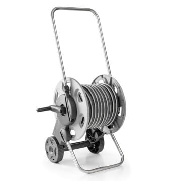 Gf Gf80005749 Hortum Makarası 1/2'' 25 Metre Hortumlu Tekerlekli Metal Teleskopik Kollu Set