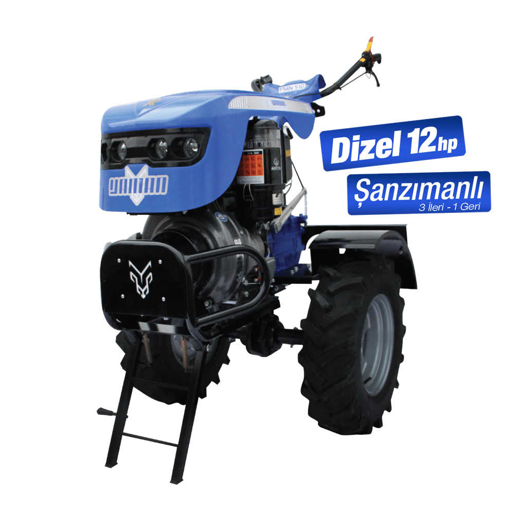 Yaman YMN 510 12 Hp Dizel Motorlu Çapa Makinası - Marşlı, Antor 3LD510 Motorlu