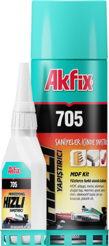 Akfix 705 Hızlı Yapıştırıcı Genel Amaçlı (Mdf Kit) Şeffaf 200Ml+50Gr
