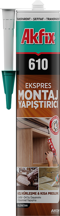 Akfix 610 Pu Expres Montaj Yapıştırıcı (Sıvı Çivi) Şeffaf 280 Ml