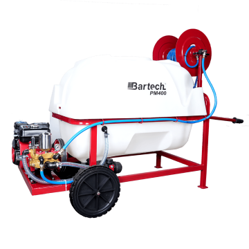 Bartech PM400-Y 400 Litre Benzinli İlaçlama - 22 Lik Pompa, Makaralı, Tabancalı, Tekerlekli