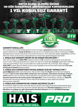 Hais Pro RB-818 Akülü Darbeli Somun Sıkma 1300 Nm 2*4 Ah