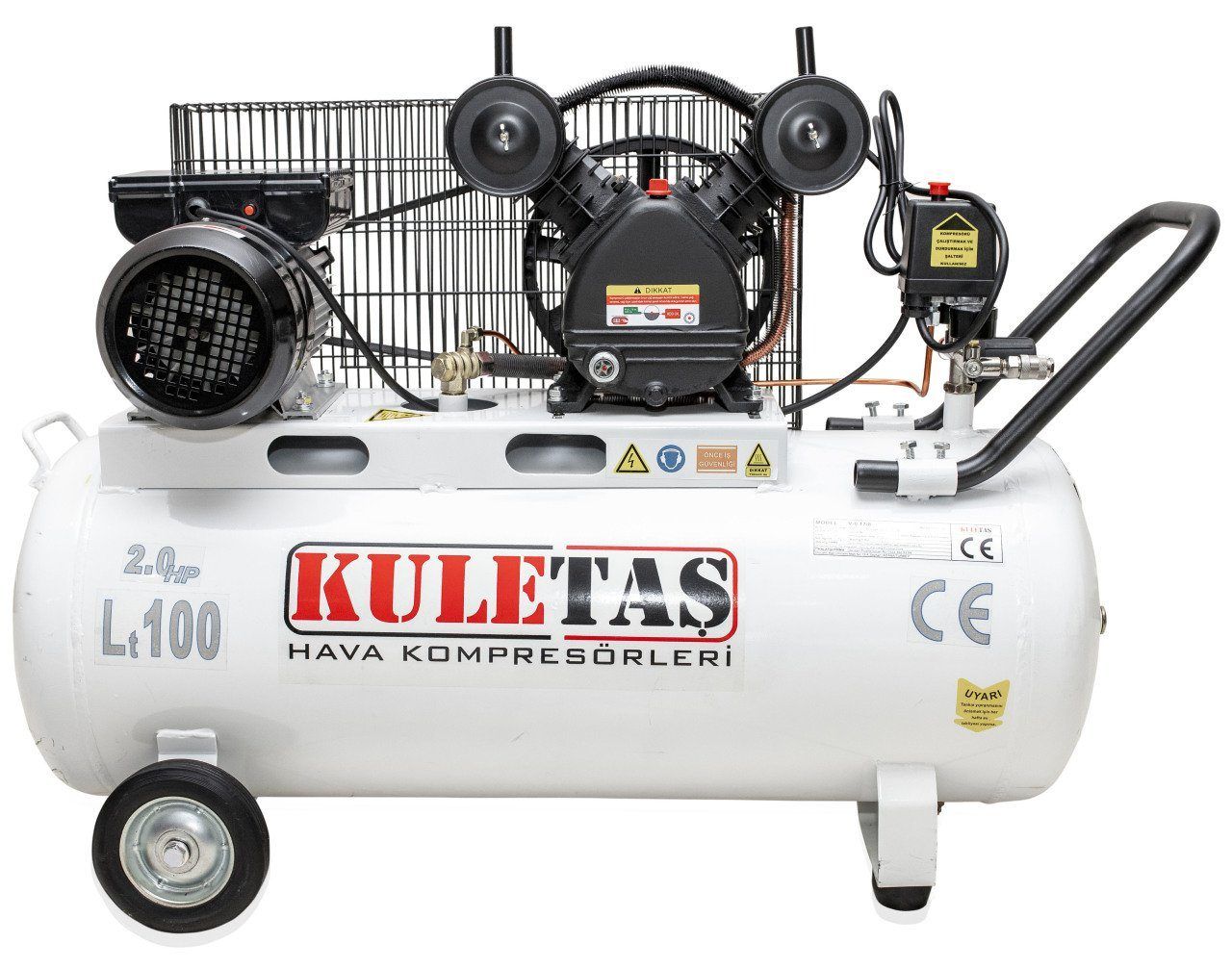 Kuletaş 100 Litre Hava Kompresörü 2 Hp 8 Bar Çift Pistonlu  ZB-V/0,17