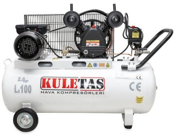Kuletaş 100 Litre Hava Kompresörü 2 Hp 8 Bar Çift Pistonlu  ZB-V/0,17