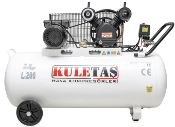 Kuletaş 200 Litre Hava Kompresörü 3 Hp Çift Pistonlu HM-V-0,16
