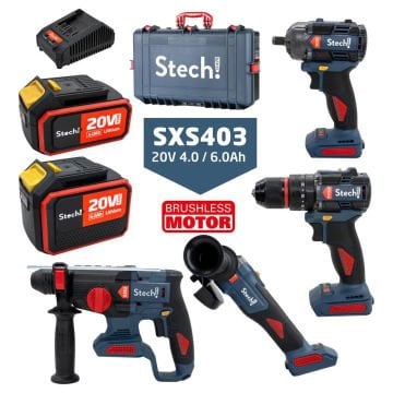 StechEnd SXS403 Akülü Alet Seti 20 V (SX22-SX35-SX44-SX52)