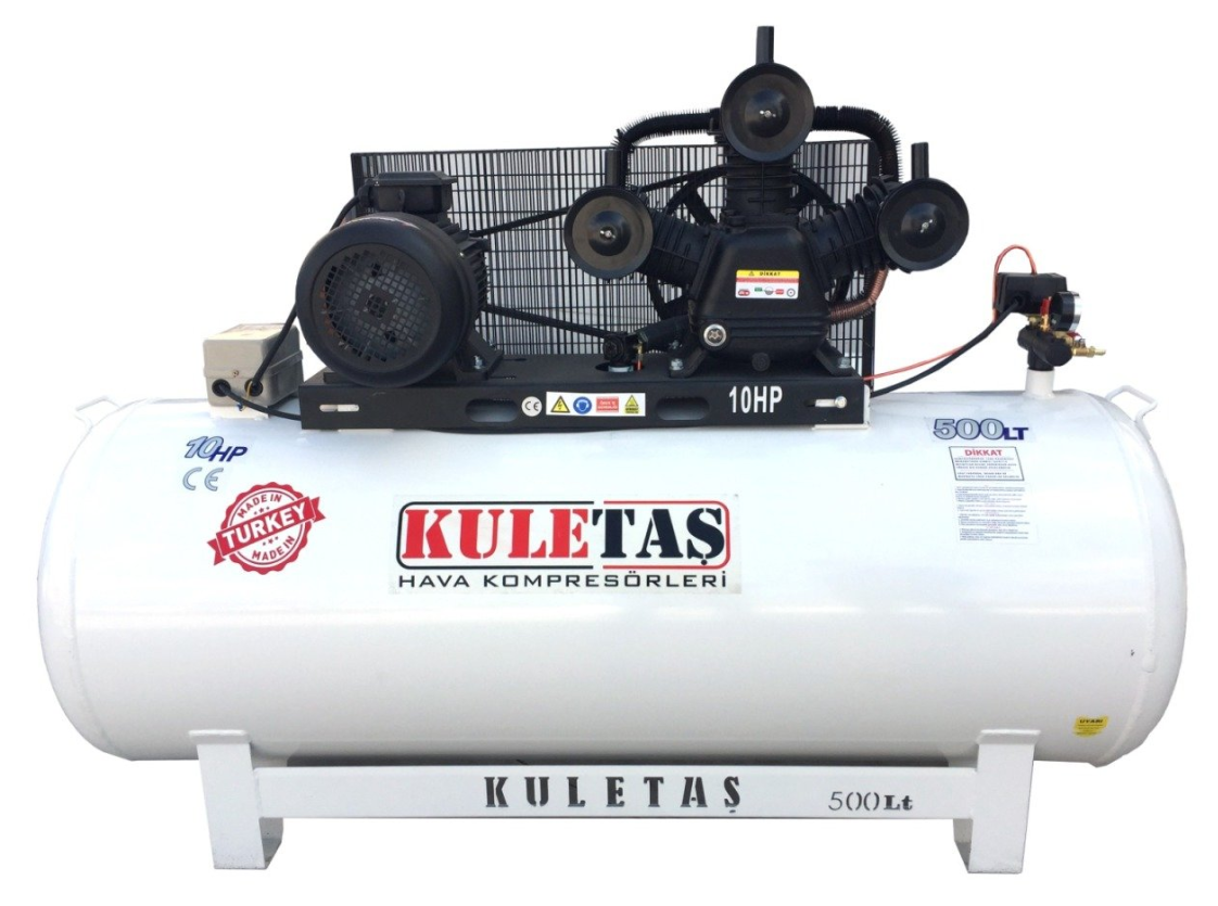 Kuletaş 500 Litre Hava Kompresörü 10 Hp 8 Bar Üç Pistonlu