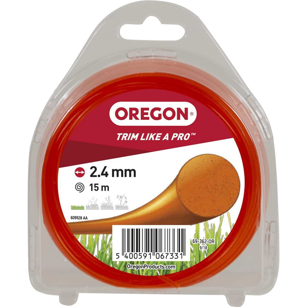 Oregon 69-362-OR Tırpan Misina 2.4Mm 15M Turuncu Yuvarlak