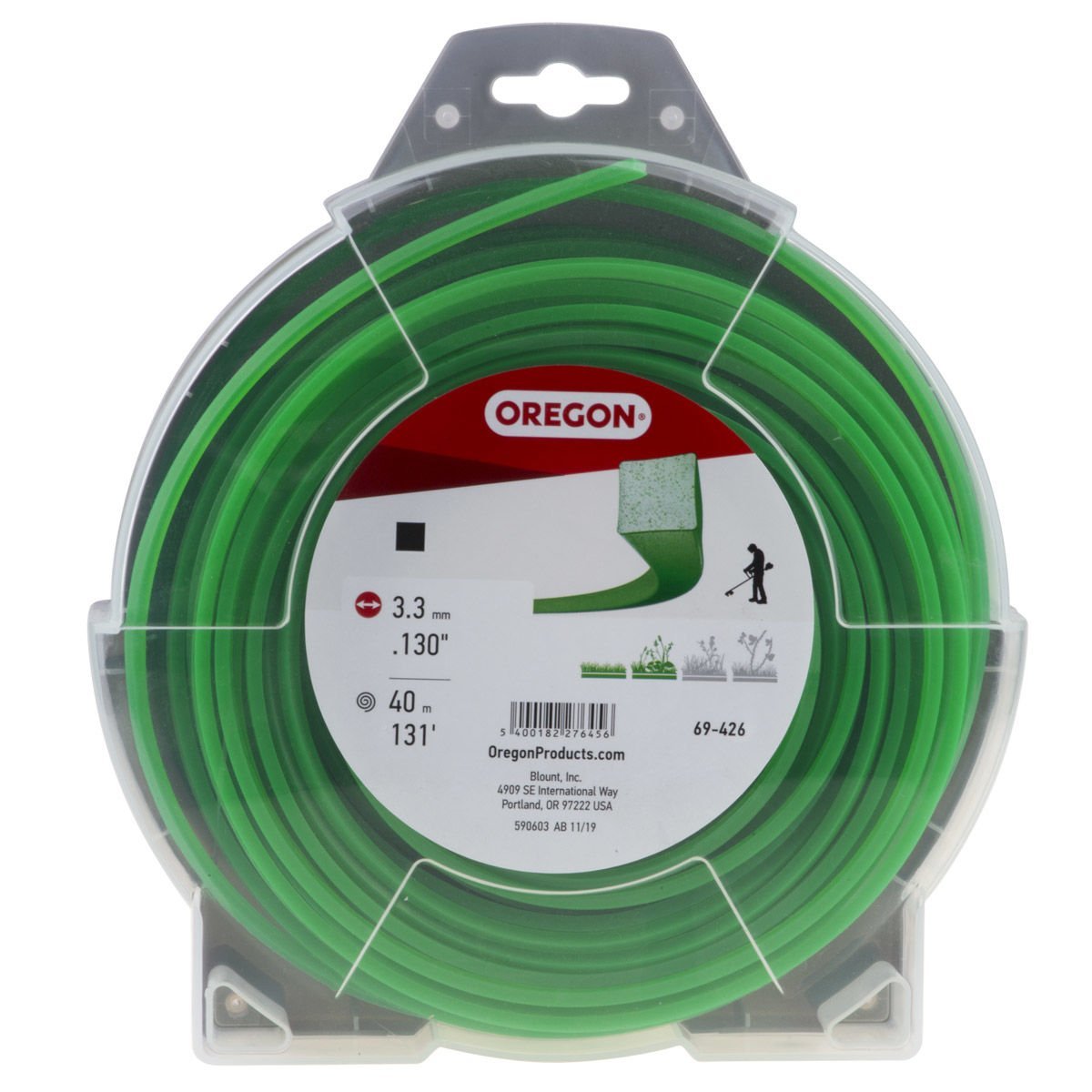 Oregon 69-426 Tırpan Misina 3.3Mm 40M Yeşil 4 Köşe