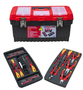 İzeltaş  19'' Plastik Takım Çantası Elektrikçi Set Dolu (23 Parça) (8440001023)