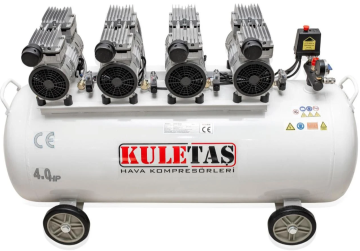 Kuletaş Hava Kompresörü Yağsız Sessiz 200 Litre Dört Motorlu 4 Hp