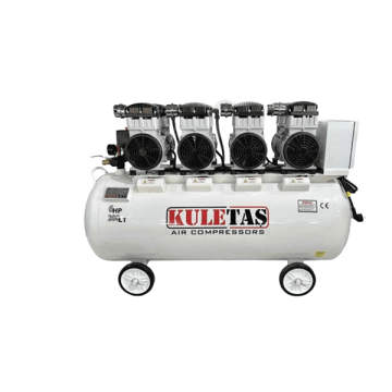 Kuletaş Hava Kompresörü Yağsız Sessis 200 Litre Dört Motorlu 6 Hp