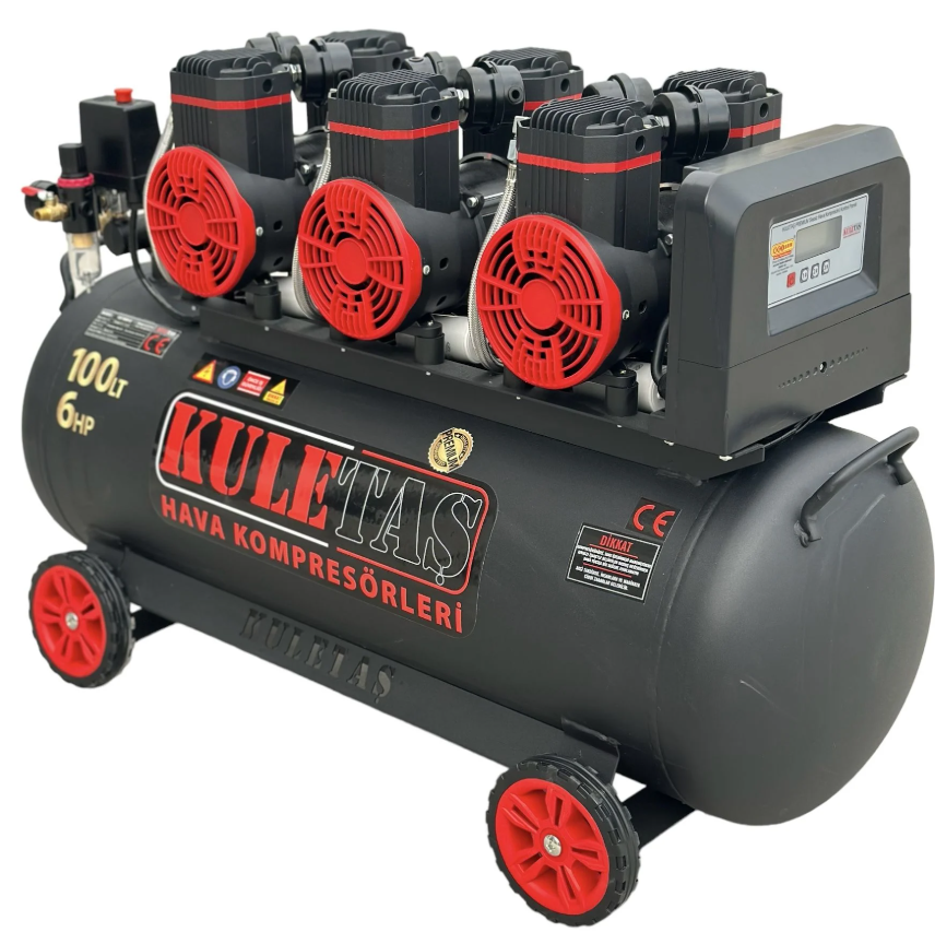 Kuletaş 100 Litre Premium Hava Kompresörü Yağsız Sessiz 6 Hp