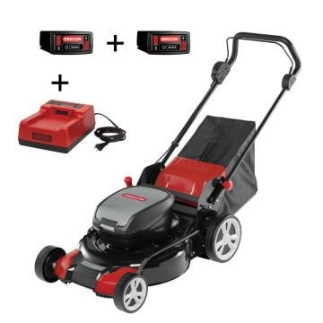 Oregon LM400 Akülü Çim Biçme Makinası Çift Akülü 2x6.0 Ah Akü + C750 Şarj Cihazı