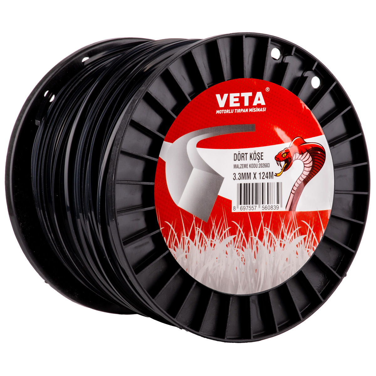 Veta 202683 Misina Pro 3.3 Mm 124 M Siyah 4 Köşe