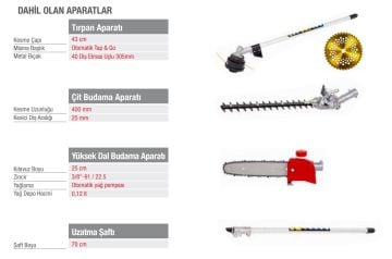 Palmera PA330MT Çok Foksiyonlu Tırpan (Aparatlar Dahil)